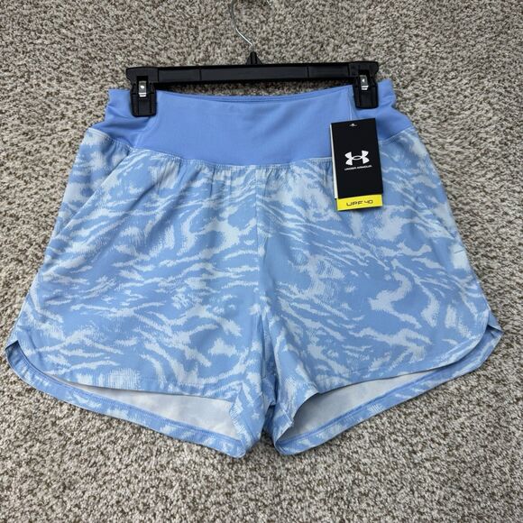 Under Armour Fish Pro Woven Shorts Womens Small Horizon/Nimbus Blue UPF 40 New - Picture 1 of 11